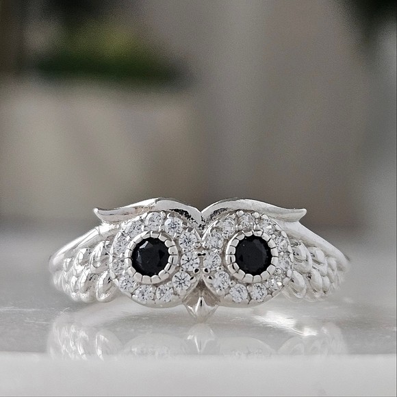 Owl Ring, 925 Sterling Silver Charmed Aroma Size 7 Valentines - Picture 2 of 4